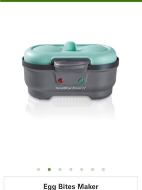 Hamilton Beach Mint Green and Dark Gray Egg Cooker with Indicator Lights